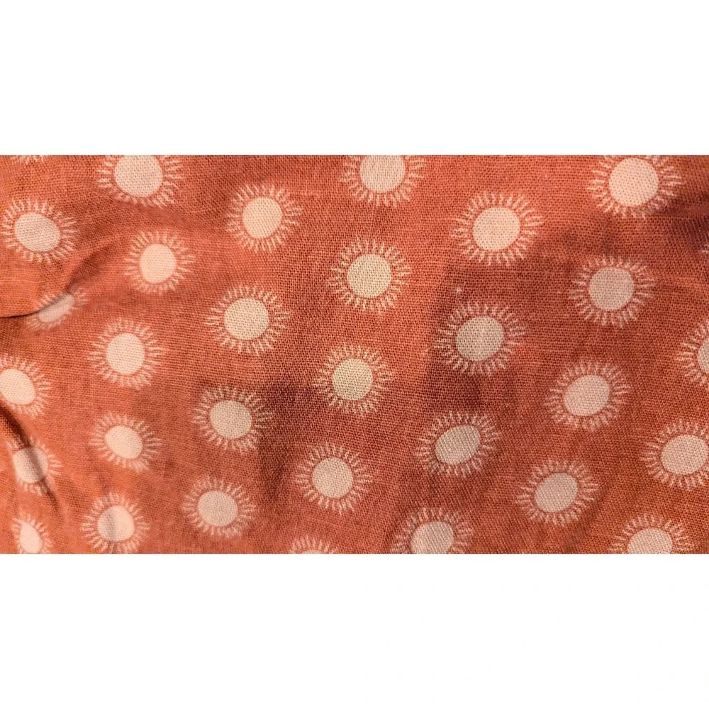 2 Pairs Target Linen‎ Blend Sz M Shorts Sun Print & Wave Print Elastic Waist
